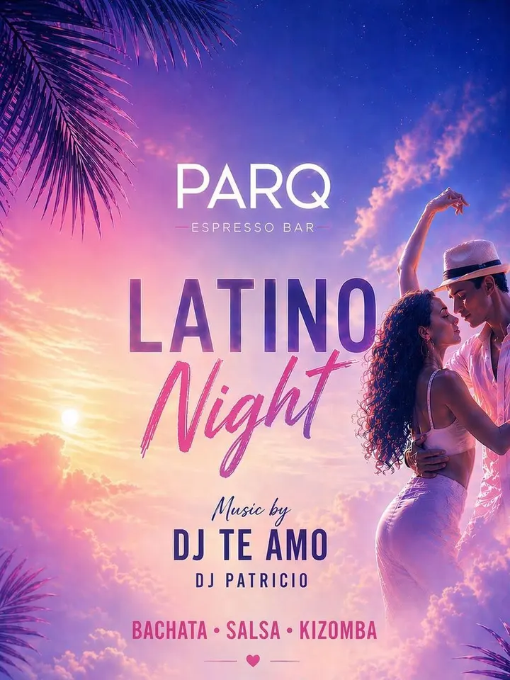 Plakát akce Latino Night v PARQ