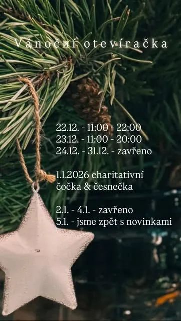 Vánoční otevíračka Soul Bistra na jehličí s hvězdou: 1. 1. charitativní čočka a česnečka